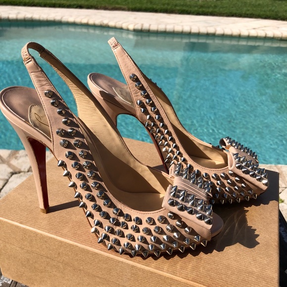 NIB Christian Louboutin Clou Noeud Spikes 120 sz40 - Picture 2 of 7